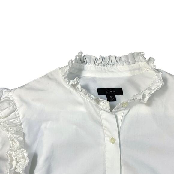 J.Crew Ruffled Popover 1/2 Button Shirt - S - Picture 5 of 6